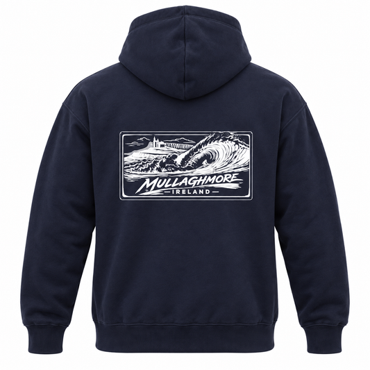 Surfworld Adult Mullaghmore Rectangle Graphic Hoodie - Black