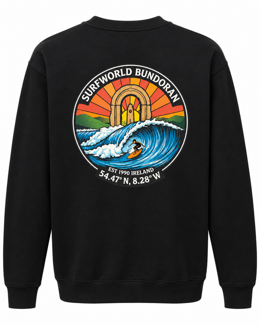 Surfworld Peak Barrel Adult Crew - Black