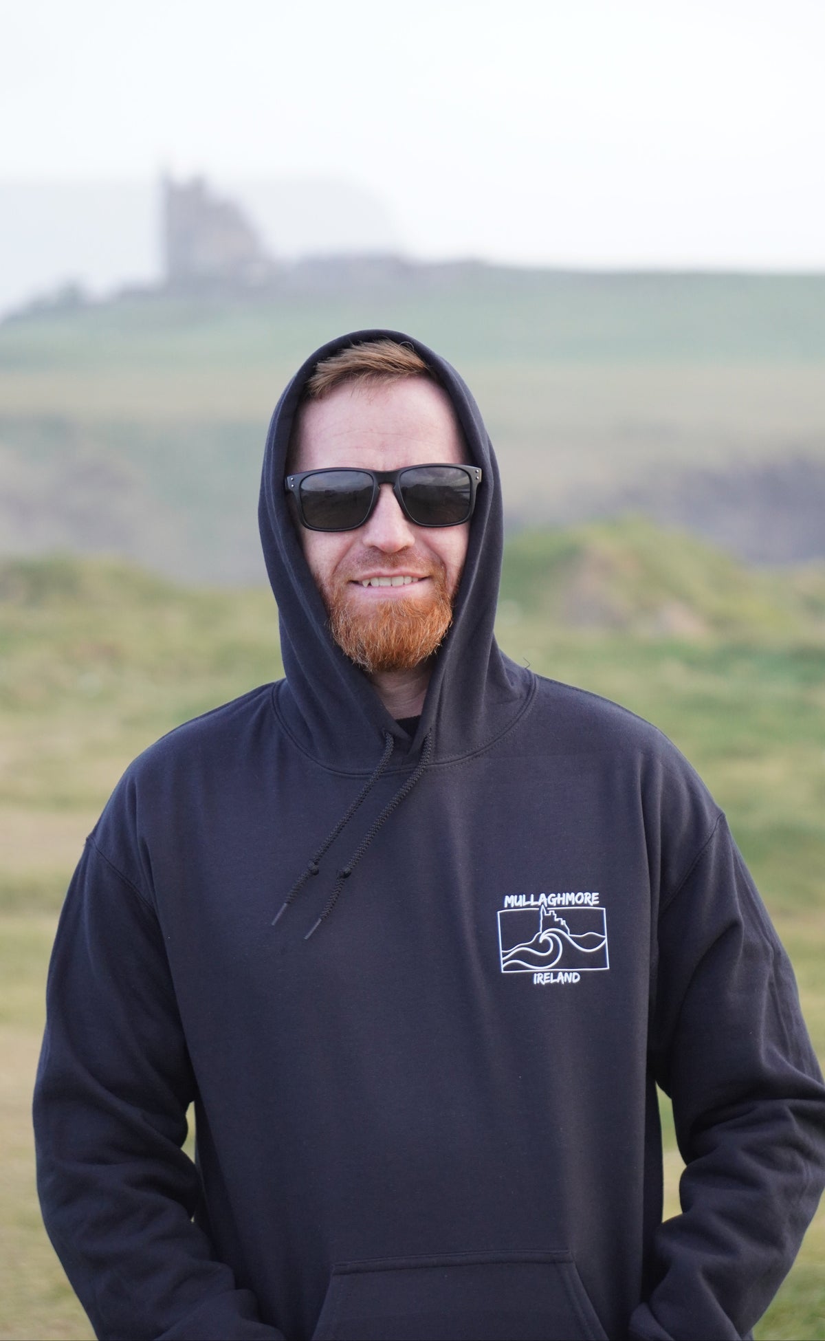 Surfworld Adult Mullaghmore Rectangle Graphic Hoodie - Black