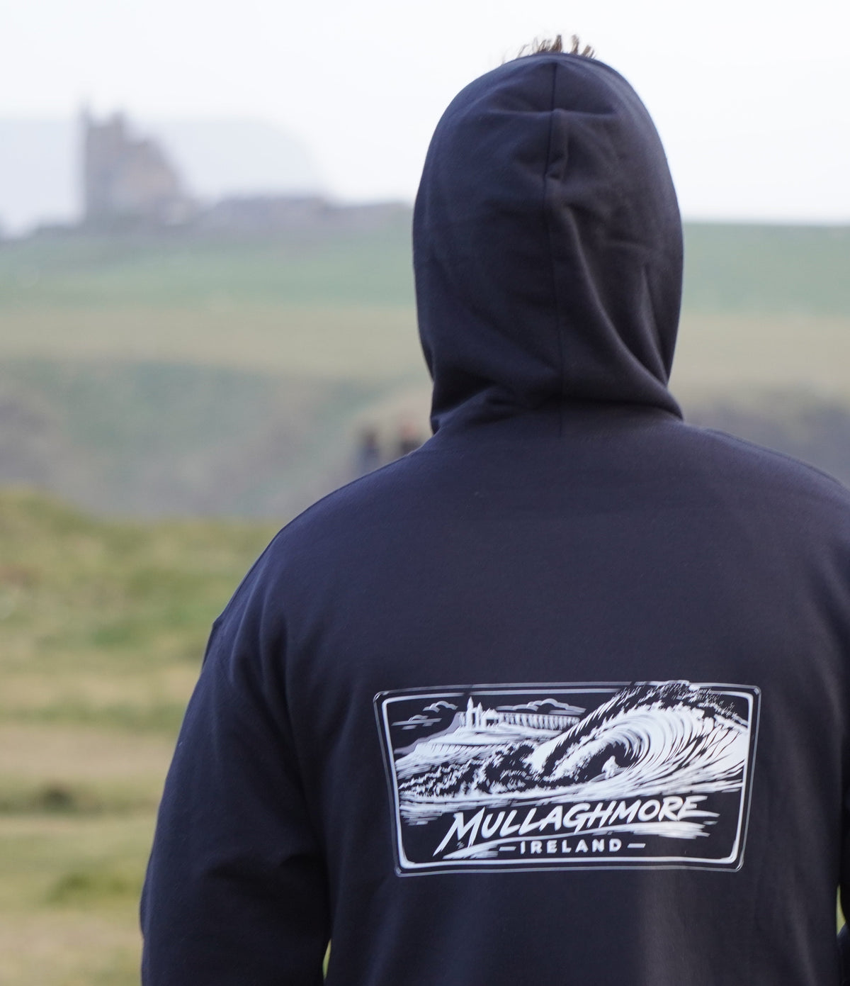 Surfworld Adult Mullaghmore Rectangle Graphic Hoodie - Black