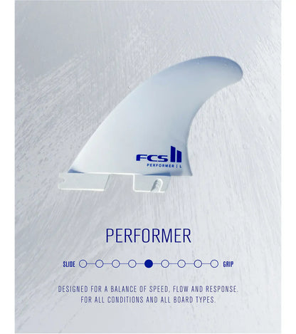 FCS II Performer Performance Core Thruster Fins - White Edition