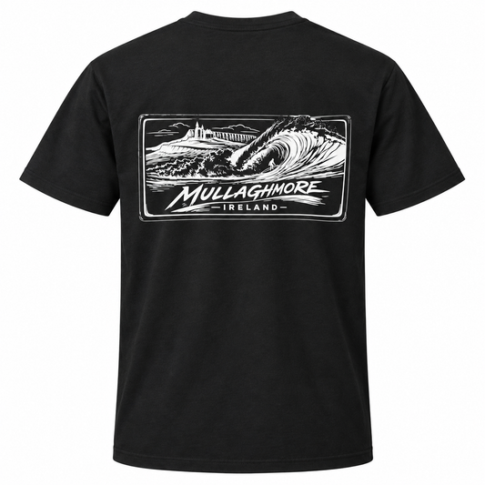 Surfworld Unisex Mullaghmore Ireland T-Shirt - Black