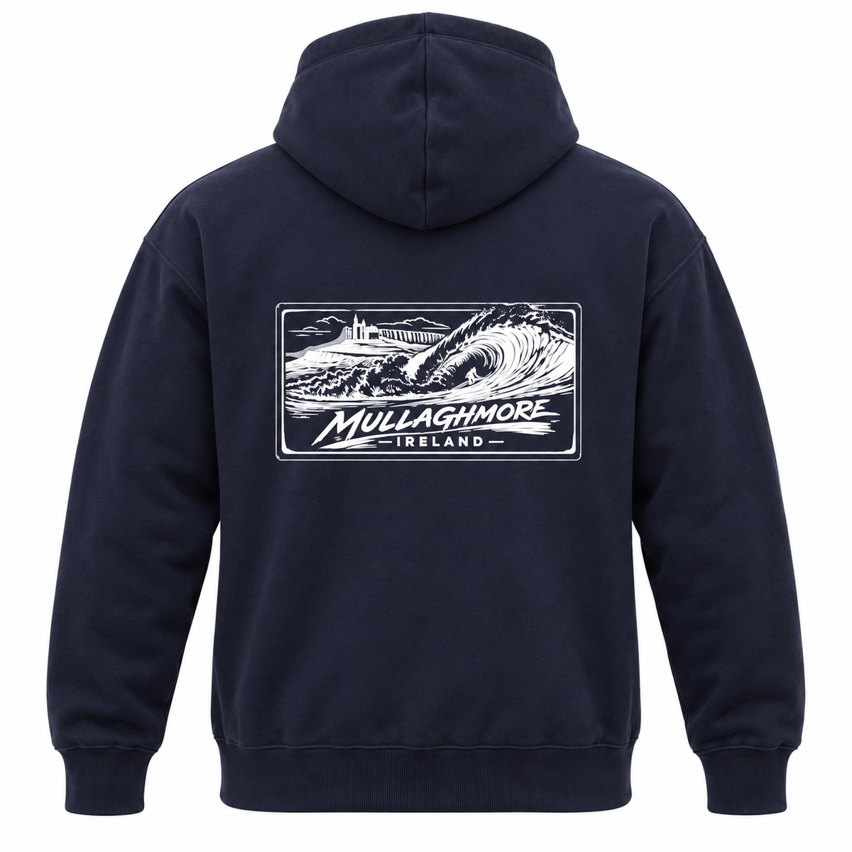 Surfworld Adult Mullaghmore Rectangle Graphic Hoodie - Black