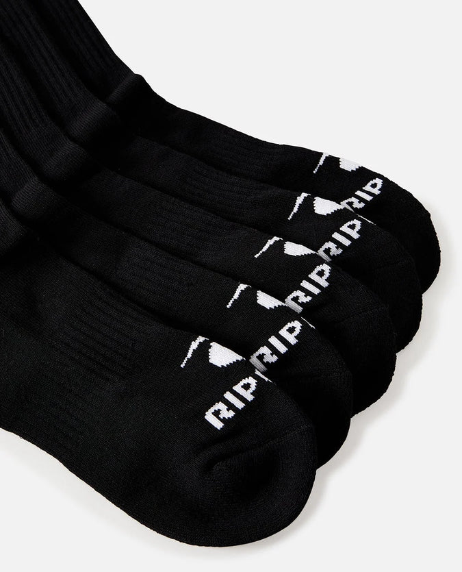 Rip Curl Brand Crew Sock - 5 Pack