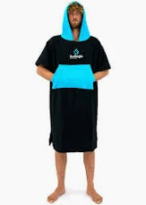 Surflogic Adult Poncho – Black/Cyan