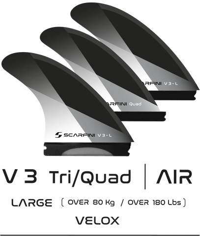 Scarfini Velox V3 TRI/QUAD (5 fins) - LARGE - SINGLE TAB