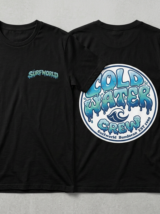 Surfworld Adult Cold Water Crew T-Shirt - Black