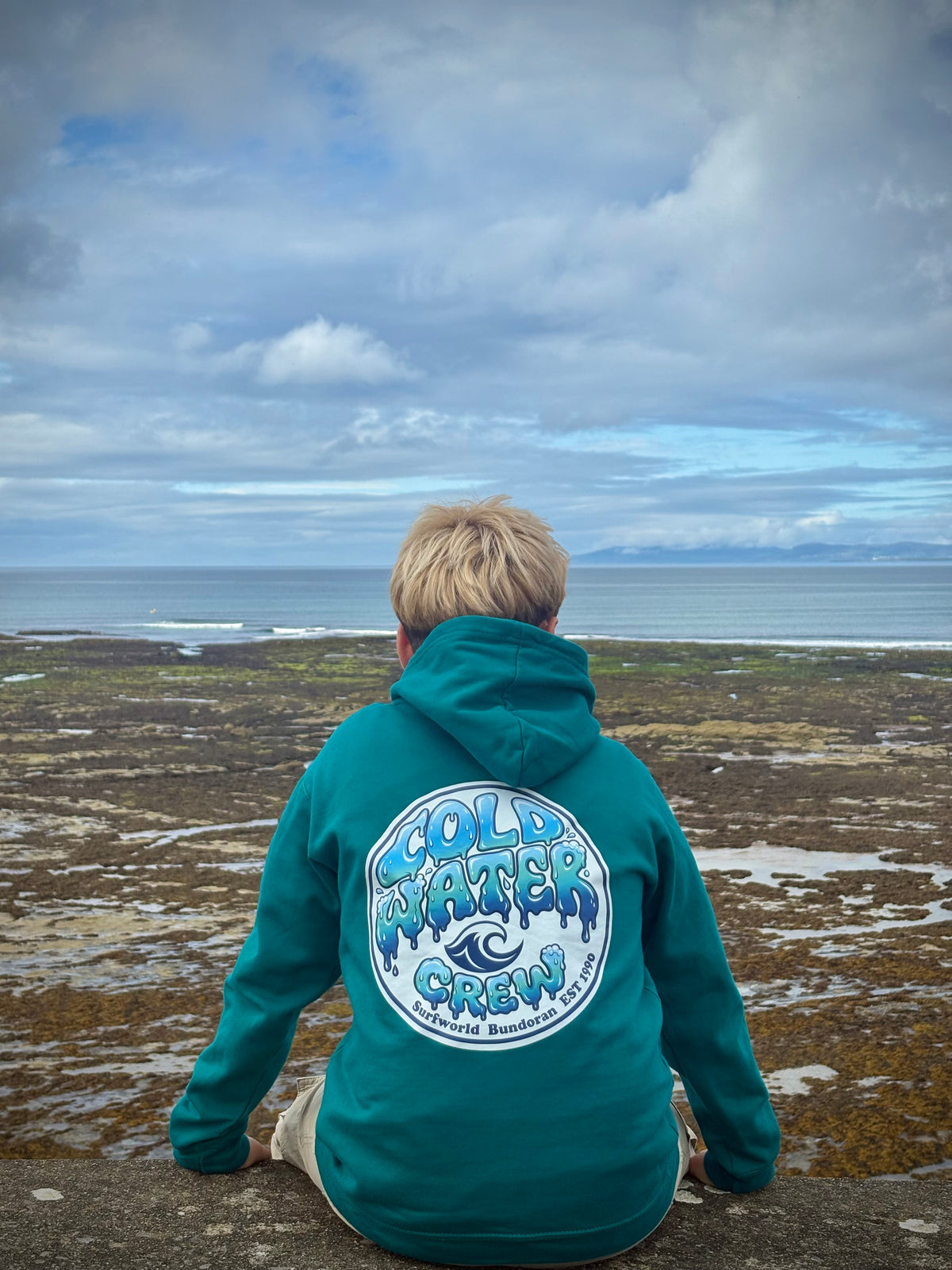 Surfworld Kids Cold Water Crew Hoodie - Teal