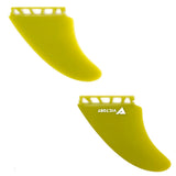 VICTORY  Twin Fins Set Fiberglass Single Tab/ Futures Compatible - Yellow