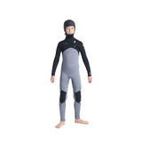 C-Skins Session Junior 5/4mm Hooded Chest Zip Wetsuit 22/23- Black/Td/Lime