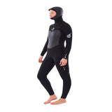 Rip curl Flashbomb Ladies 6/4mm Hooded Wetsuit 2022 (WSTYHG) - BLACK