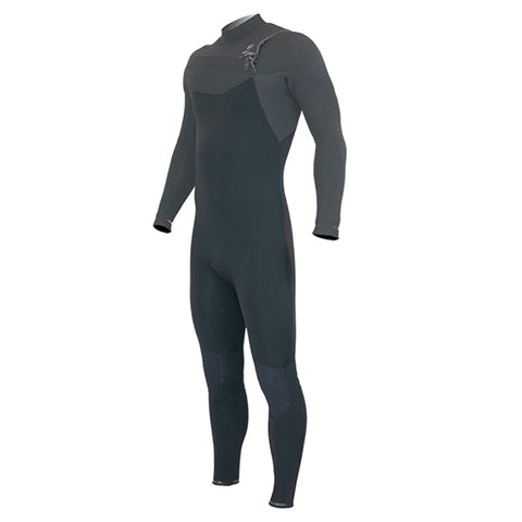 Alder Luxe Mens 5/4mm Chest Entry Wetsuit - BLACK/GREY