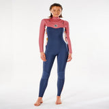 Rip Curl Dawn Patrol Ladies 5/3mm chest Zip Wetsuit 2022 (WSM9DS) - Slate Rose