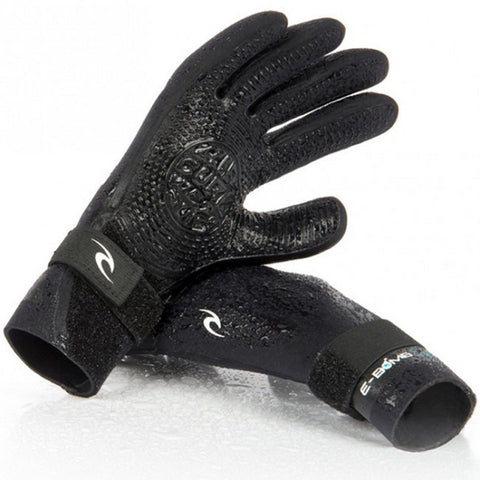 Rip Curl E-Bomb 2mm 5 Finger Wetsuit Gloves - BLACK